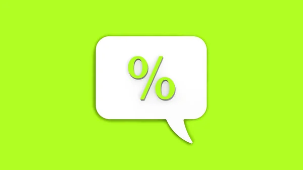 Sinal Percentagem Verde Claro Quadro Mensagens Branco Sinal Retirada Juros — Fotografia de Stock