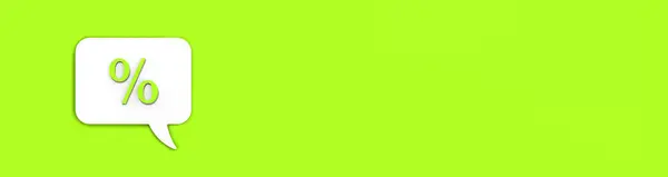 Ljusgrön Procent Tecken Vit Anslagstavla Räntesänkningssignal Rabattmeddelanden Meddelande Ljusgrön Bakgrund — Stockfoto