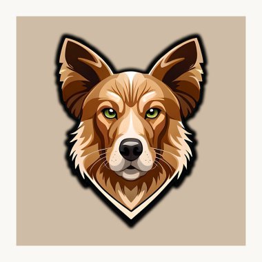 Köpek gri bir arka planda izole edilmiştir. Bir köpeğin silueti. Kare resim