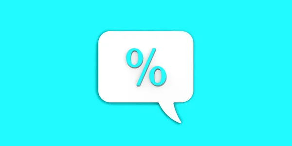 Светло Синий Знак Процента Белой Доске Объявлений Сигнал Снятия Процентов — стоковое фото