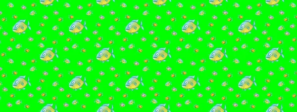 Шаблон Набор Рыбой Морская Речная Рыба Горизонтальное Изображение Баннер Ввода — стоковое фото