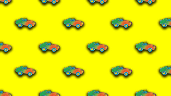 узор с изображением окрашенной машины. Шаблон для наложения чего-то поверх чего-то. Горизонтальное изображение.