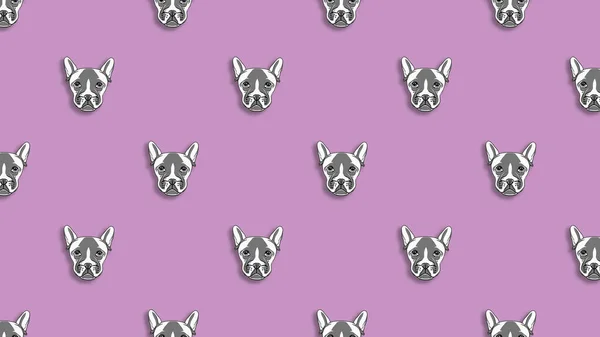 Pattern Image Dog Pastel Violet Purple Background Horizontal Image — Stock Photo, Image