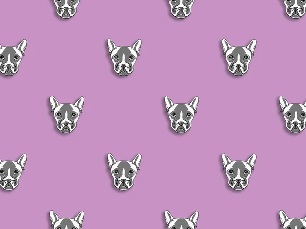 犬のイメージでパターンを作りました パステル紫の背景 水平像 — ストック写真