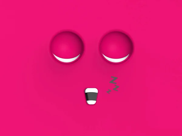 Red Face Sleeping Cute Character Cute Face Relaxation Sleep Rest — Foto de Stock
