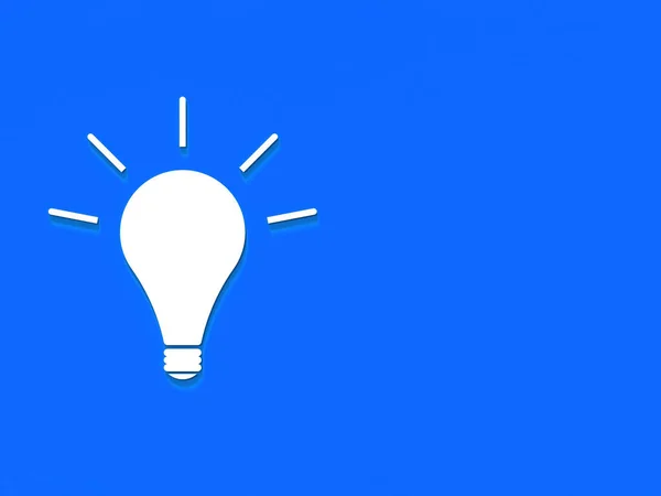 Weiße Glühbirne Mit Schatten Auf Blauem Hintergrund Illustration Des Symbols — Stockfoto