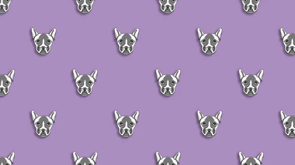 Pattern Image Dog Pastel Violet Background Horizontal Image — Stock Photo, Image