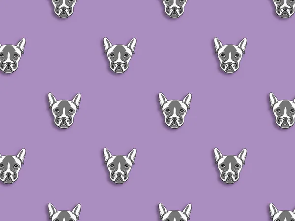 Patroon Met Het Beeld Van Een Hond Pastel Violette Achtergrond — Stockfoto