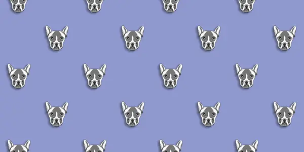 Візерунок Зображенням Собаки Пастельний Синій Фон Горизонтальне Зображення Банер Вставки — стокове фото