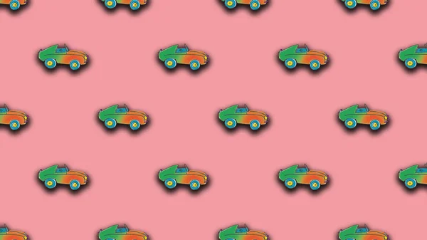 Візерунок Зображенням Намальованого Автомобіля Шаблон Накладання Чогось Щось Горизонтальне Зображення — стокове фото