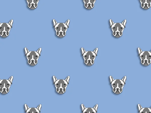 犬のイメージでパターンを作りました パステルブルーの背景 水平像 — ストック写真