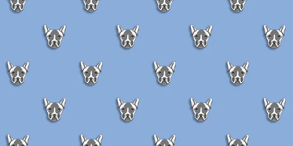 Μοτίβο Την Εικόνα Ενός Σκύλου Παστέλ Μπλε Φόντο Οριζόντια Εικόνα — Φωτογραφία Αρχείου