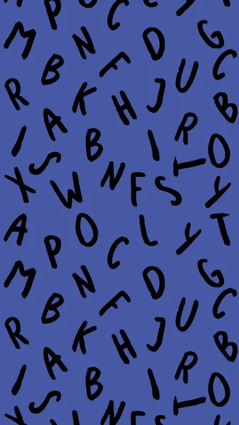 具有键盘符号图像的模板 一套字母 表面模板 紫色蓝色背景 垂直图像 — 图库照片