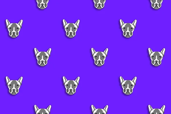 Візерунок Зображенням Собаки Синій Фон Горизонтальне Зображення — стокове фото