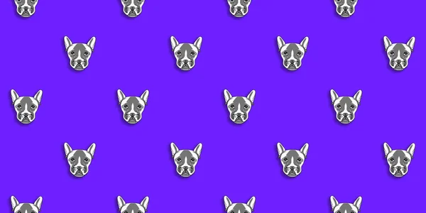 犬のイメージでパターンを作りました 青の背景 水平画像 サイトへの挿入用バナー — ストック写真