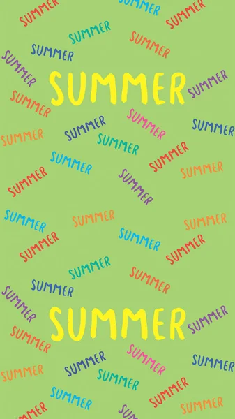 Pattern Colorful Inscription Summer Template Overlaying Surface Vertical Image — Stock Photo, Image