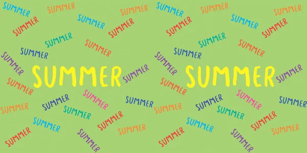 Pattern Colorful Inscription Summer Template Overlaying Surface Horizontal Image Banner — Stock Photo, Image