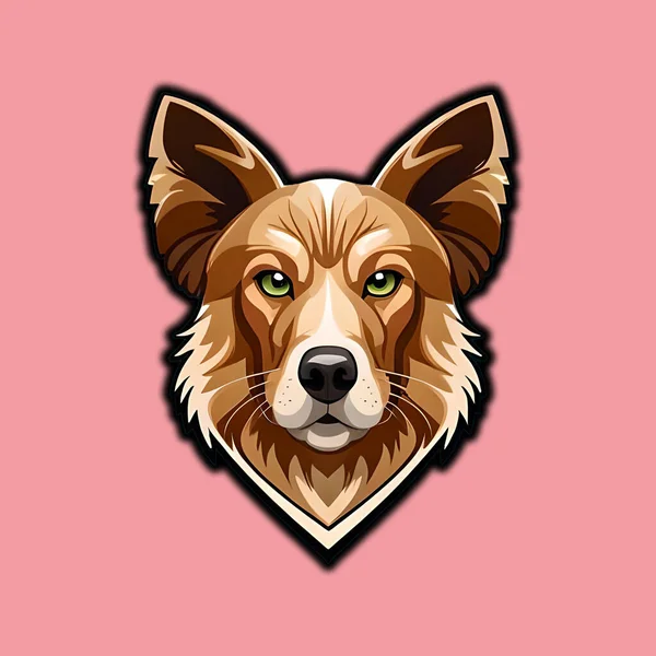 Hond Geïsoleerd Een Roze Achtergrond Silhouet Van Een Hond Model — Stockfoto