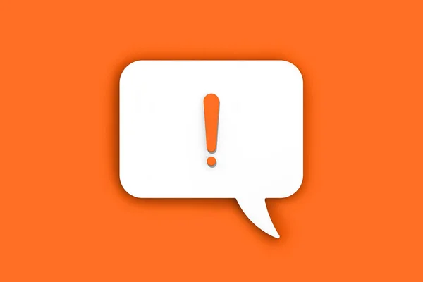 Orangefarbenes Ausrufezeichen Auf Einer Weißen Tafel Alarmsignal Telefon Gefahrenalarm Botschaft — Stockfoto