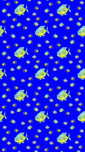 Muster Mit Fisch Garniert Meeres Und Flussfische Vertikales Bild — Stockfoto