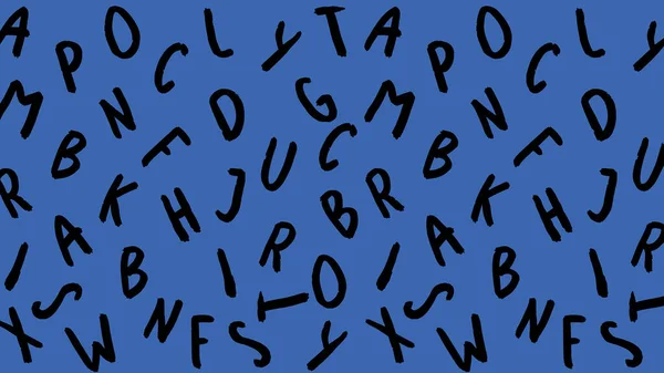 Шаблон Зображенням Символів Клавіатури Набір Літер Шаблон Поверхні Синій Фон — стокове фото
