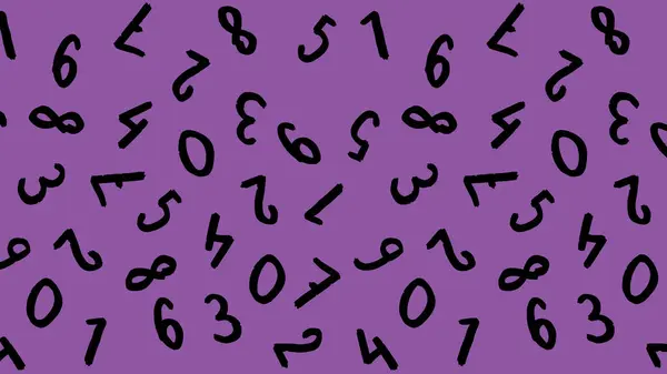 具有键盘符号图像的模板 一组数字 表面模板 紫色背景 横向图像 — 图库照片