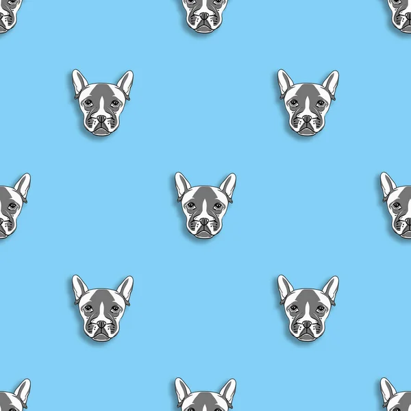 Αδιάλειπτη Μοτίβο Την Εικόνα Ενός Σκύλου Παστέλ Μπλε Φόντο Τετραγωνική — Φωτογραφία Αρχείου