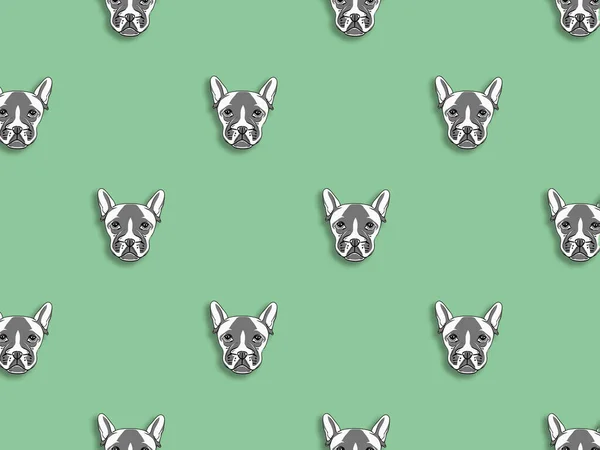 Seamless Pattern Image Dog Pastel Green Background Horizontal Image — Stock Photo, Image