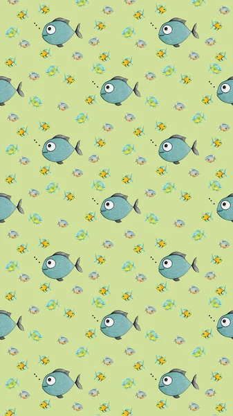 Pattern Set Fish Sea River Fish Vertical Image — Stock Photo, Image