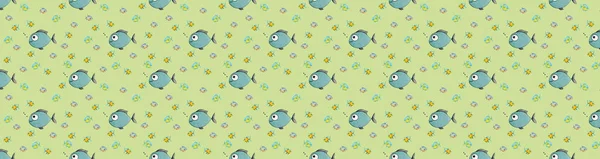 Шаблон Набор Рыбой Морская Речная Рыба Горизонтальное Изображение Баннер Ввода — стоковое фото