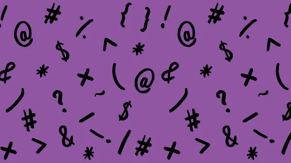 Візерунок Зображенням Символів Клавіатури Знаки Пунктуації Шаблон Нанесення Поверхню Фіолетовий — стокове фото