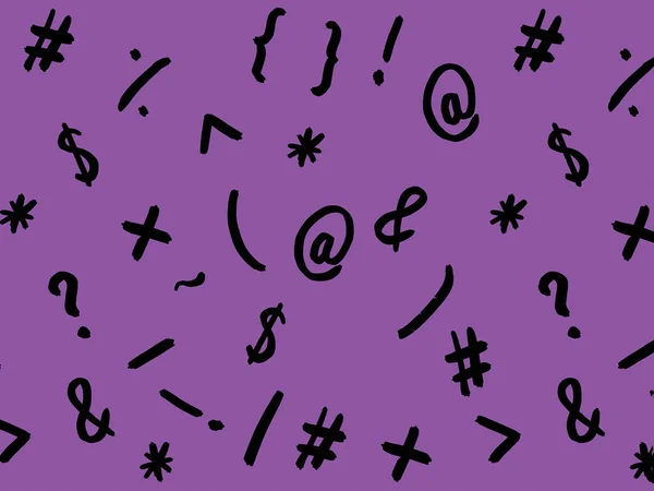 Візерунок Зображенням Символів Клавіатури Знаки Пунктуації Шаблон Нанесення Поверхню Фіолетовий — стокове фото