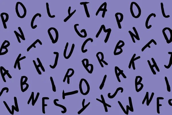 キーボードシンボルをイメージしたテンプレート 手紙のセット サーフェステンプレート ブルーバイオレットの背景 横スクリーン — ストック写真
