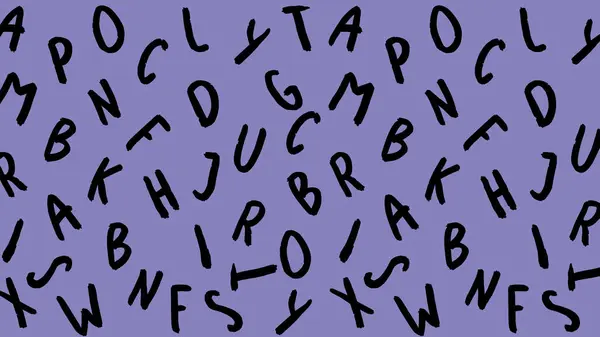 キーボードシンボルをイメージしたテンプレート 手紙のセット サーフェステンプレート ブルーバイオレットの背景 横スクリーン — ストック写真