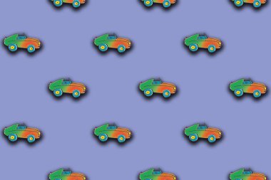 Boyanmış bir araba görüntüsü var. Bir şeyin üstüne bir şey yerleştirmek için bir şablon. Yatay resim.