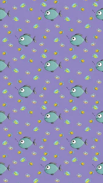 Pattern Set Fish Sea River Fish Vertical Image — Stock Photo, Image