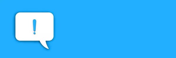Ponto Exclamação Azul Uma Placa Mensagem Branca Sinal Alarme Telefone — Fotografia de Stock