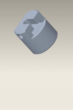 Mekanizma detaylarının 3 boyutlu modeli. Üretim. Mühendislik. Siteye yerleştirme şablonu. Dikey görüntü. 3 boyutlu görüntü. 3B görüntüleme.