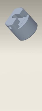 Mekanizma detaylarının 3 boyutlu modeli. Üretim. Mühendislik. Siteye yerleştirme şablonu. Dikey görüntü. Bölgeye yerleştirmek için dikey pankart. 3 boyutlu görüntü. 3B görüntüleme.