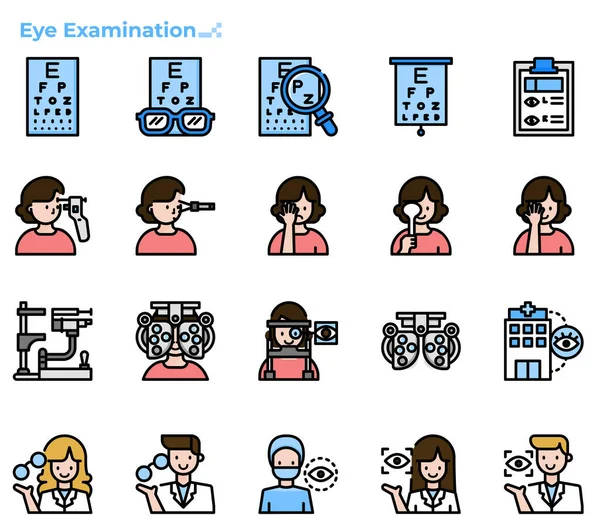 Medikal ui ux simgesi, web sitesi, uygulama, sunum, el ilanı, broşür vs. için göz muayenesi ve göz doktorluğu..