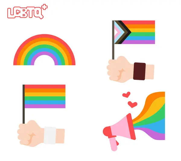 Rainbow Flags Modern Concepto Icono Para Sitio Web Aplicación Presentación — Archivo Imágenes Vectoriales