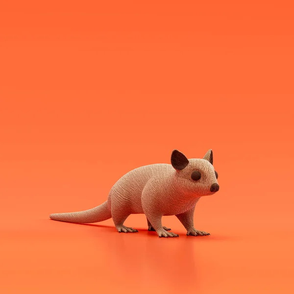 Sugar glider doll, stuffed animal toy made of cloth, single animal from angle view, handmade animal, 3d rendering, nobody