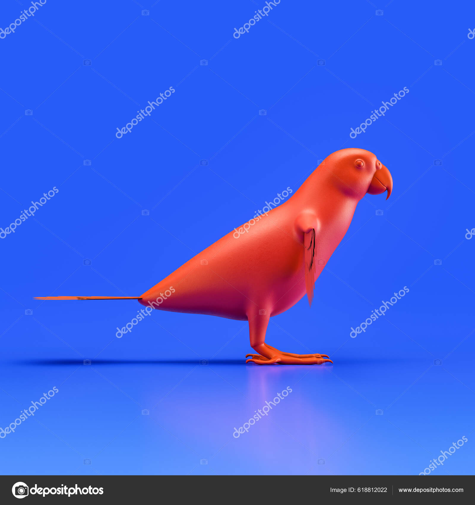 Parrot Monochrome Single Color Bird Made Red Plastic Single Bird Stock ...