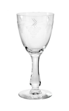 Beyaz arka plan üzerinde izole süsleme ile Şarap kadehi