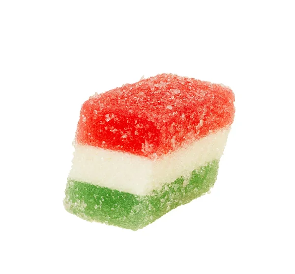 Fruchtgummi Bestreut Mit Zucker Isoliert Auf Weißem Hintergrund — Stockfoto