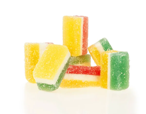 Multi Barevné Ovocné Želé Cukroví Cukru Izolovaných Bílém Pozadí — Stock fotografie