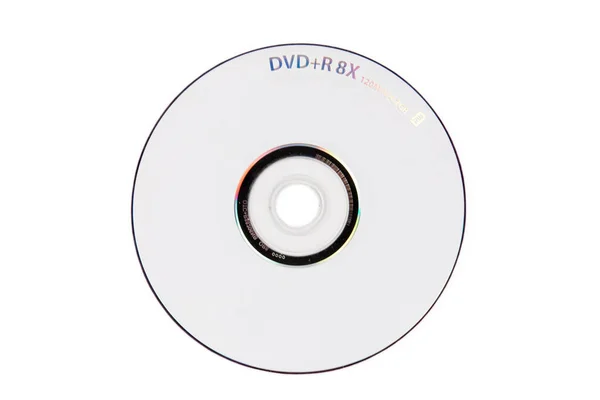 Blanco Dvd Disc Geïsoleerd Witte Achtergrond — Stockfoto