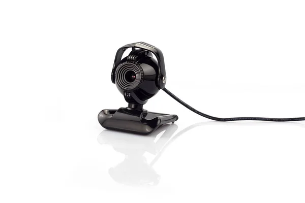 Черный Веб Камера Изолированные Белом Фоне Оборудование Связи — стоковое фото