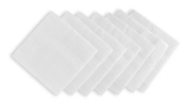 Λευκό Κυματοειδές Χαρτί Χαρτοπετσέτες Διπλωμένα Ένα Ένα Απομονωμένο Λευκό Φόντο — Φωτογραφία Αρχείου