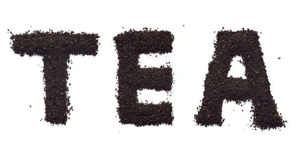 Die Inschrift Gemacht Tee Trocken Tee Auf Weißem Hintergrund — Stockfoto
